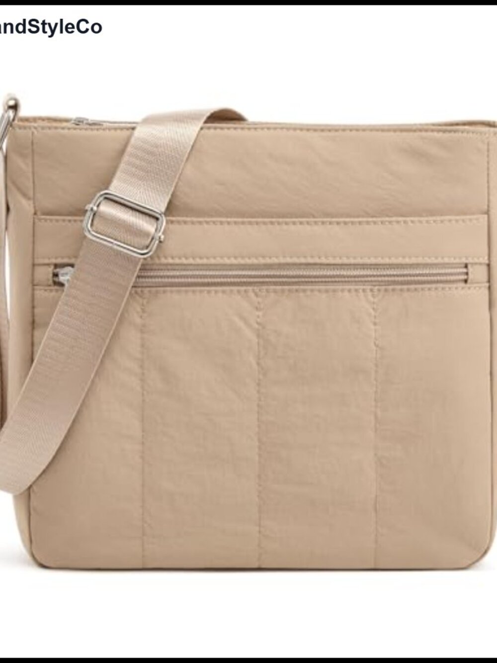 Nylon Quilted Crossbody Bag for Women Lightweight Travel Handbag